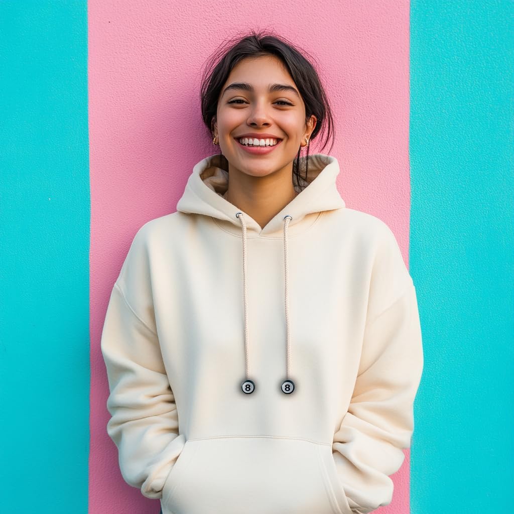 HOODIE CHARMS – Série 8-Ball – Perles de Personnalisation pour Cordon de Sweat à Capuche – Design Style Billard Rétro – Accessoire Unisexe pour Hoodie, Streetwear et Mode Urbaine