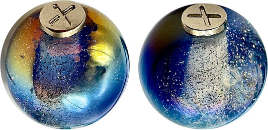 HOODIE CHARMS – Série Cosmic Dust – Perles Sphériques à Effet Galaxie pour Cordon de Hoodie – Résine Pailletée et Reflets Mystiques – Accessoire Streetwear & Unisexe