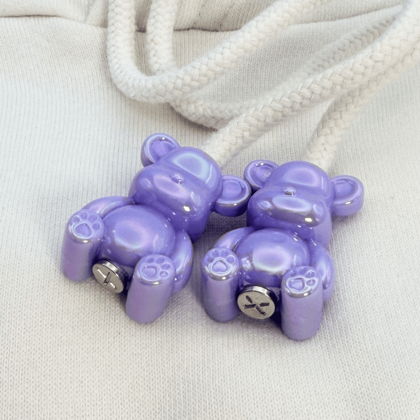 Hoodie Charms – Bubble Bear - Perles de Hoodie - Hoodie Charms - Chrome Purple