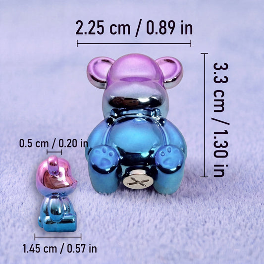 Hoodie Charms – Bubble Bear - Perles de Hoodie - Hoodie Charms - Chrome Violet-Bleu