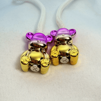 Hoodie Charms – Bubble Bear - Perles de Hoodie - Hoodie Charms - Chrome Violet-Gold