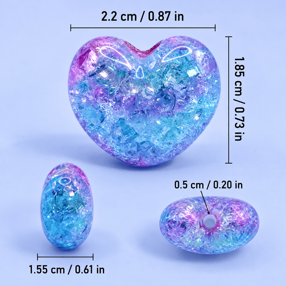 Hoodie Charms- Frost Heart – Perles de hoodie - Hoodie Charms - Bleu