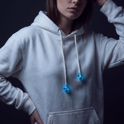 HOODIE CHARMS® Glow Pop – Charms phosphorescents pour cordons - Hoodie Charms - Bleu Ciel