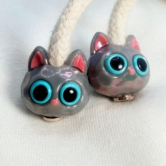 HOODIE CHARMS®- Pixel Cat – Perles de hoodie - Hoodie Charms - Gris