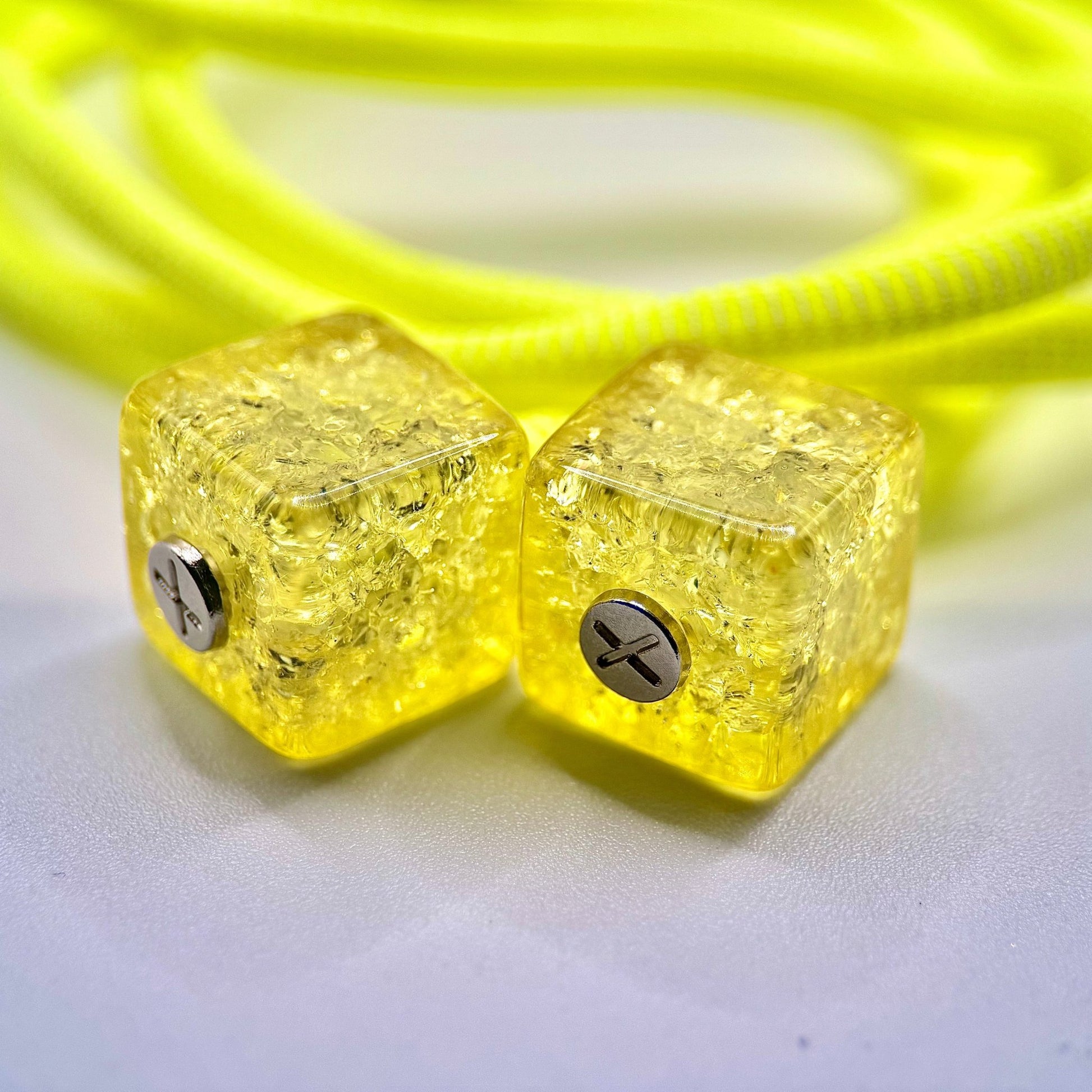HOODIE CHARMS – Série Crackled Ice – Perle pour Cordon de Hoodie - Hoodie Charms - YELLOW