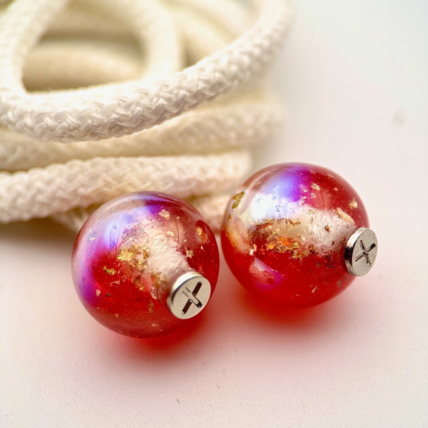 HOODIE CHARMS – Série Gold Flakes – Perle pour Cordon de Hoodie - Hoodie Charms - Rouge