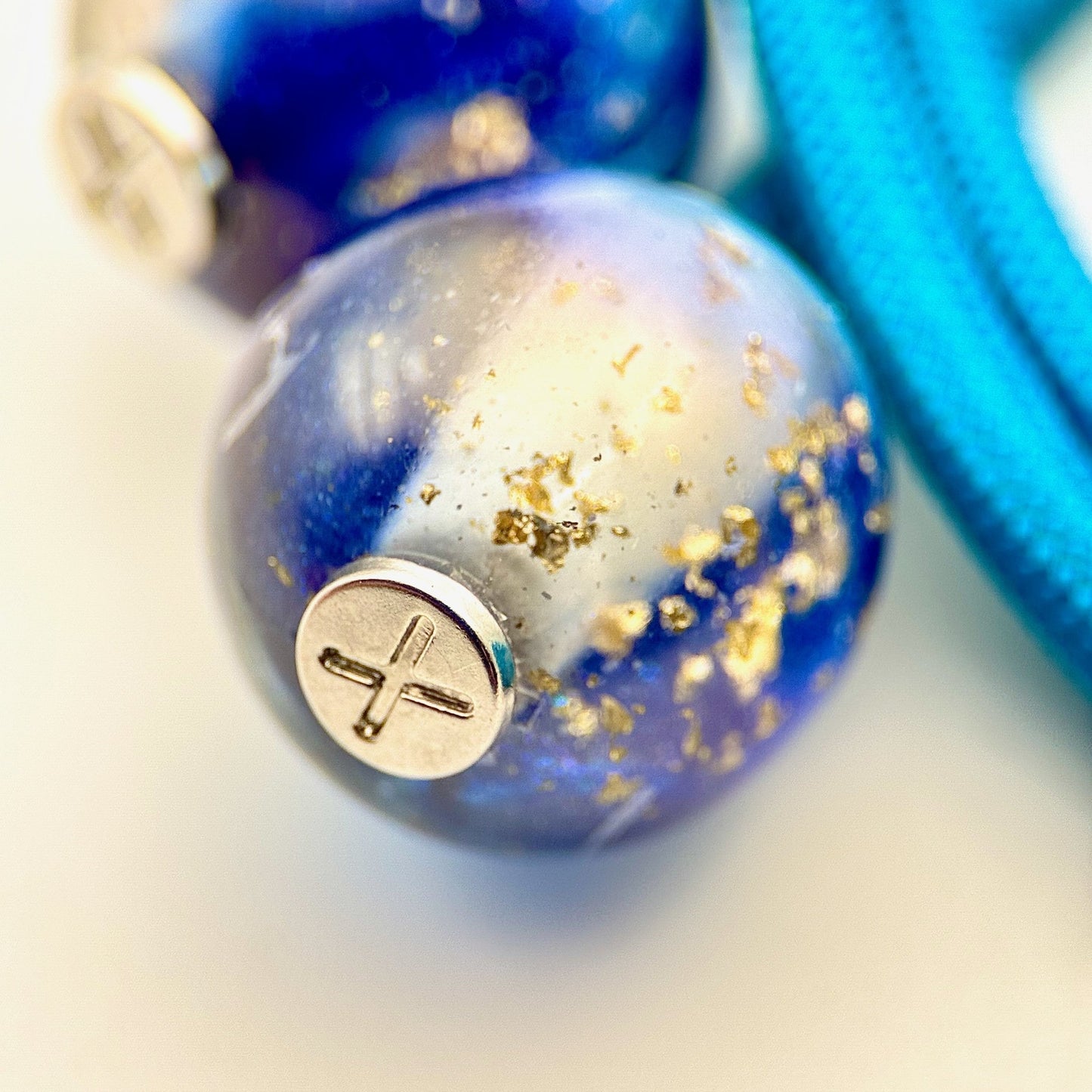 HOODIE CHARMS – Série Gold Flakes – Perle pour Cordon de Hoodie - Hoodie Charms - Turquoise