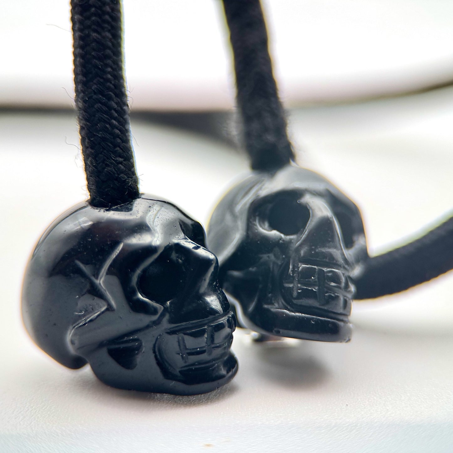 HOODIE CHARMS - Série Skull Stones – Perle pour Cordon de Hoodie - Hoodie Charms - Obsidienne Noire