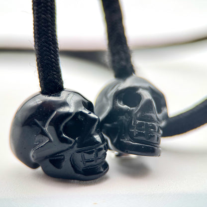 HOODIE CHARMS - Série Skull Stones – Perle pour Cordon de Hoodie - Hoodie Charms - Obsidienne Noire
