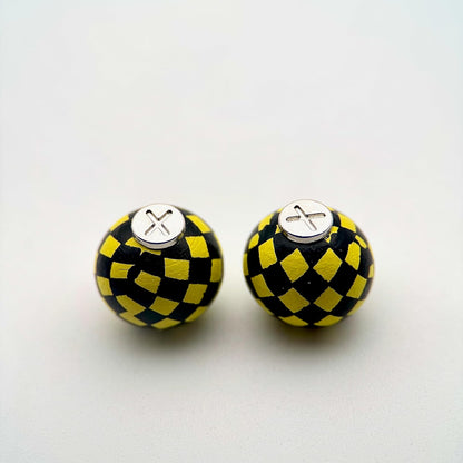 HOODIE CHARMS – Série Wood Pop – Perle pour Cordon de Hoodie - Hoodie Charms - Golden Bloom – Fleur dorée et blanche