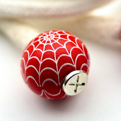 HOODIE CHARMS – Série Wood Pop – Perle pour Cordon de Hoodie - Hoodie Charms - SwirlCandy – Spirale rouge et blanche