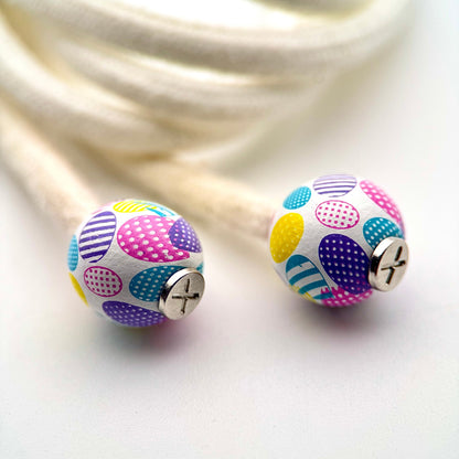 HOODIE CHARMS – Série Wood Pop – Perle pour Cordon de Hoodie - Hoodie Charms - SwirlCandy – Spirale rouge et blanche