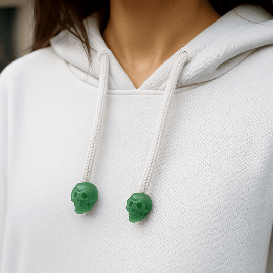 HOODIE CHARMS - Skull Stones - Perles de Hoodie - Hoodie Charms - Aventurine Verte